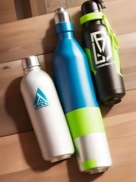 Make a hyper realistic hydro bottle with ace logo with it make a original