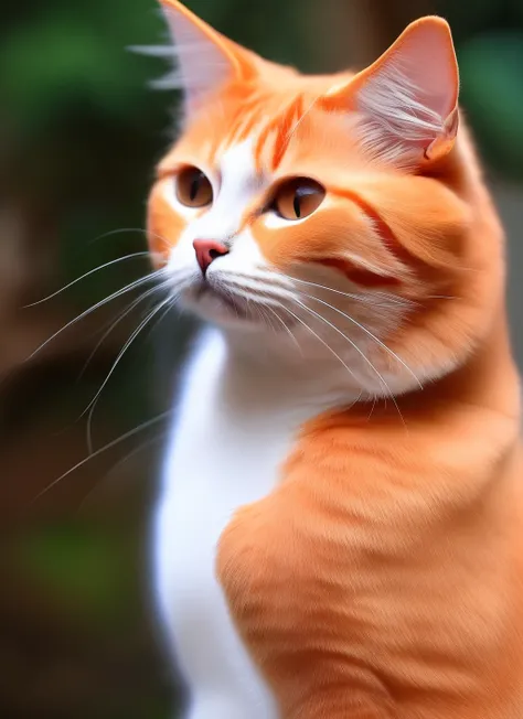 I want an orange cat with a friendly appearance and a muscular body