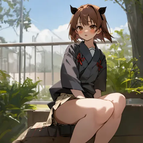 Rin toshaka up skirt sitting down