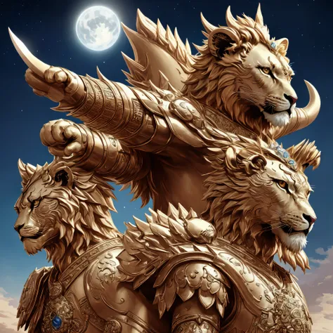 In a distant realm, majestic lions have evolved into fearless soldiers of an ancient cosmic battle. Adorned in gleaming armor and sharp claws, these warrior lions lead their troops with ferocity and courage, safeguarding realms against intergalactic threat...