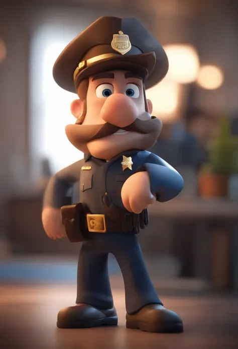 Personagem de desenho animado de policiais trocando tiros com bandidos, luz do dia, rua movimentada , Caractere estilizado, animation style rendering, 3D estilizado, Arnold Maya render, 3 d render stylized, toon render keyshot, Personagem 3D, Personagem 3D...