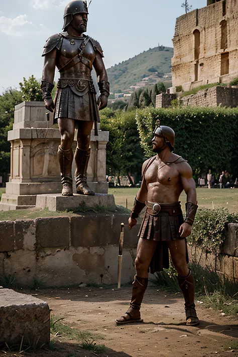 Transition to scenes of modern-day Sparta, showing monuments and tributes to Leonidas.