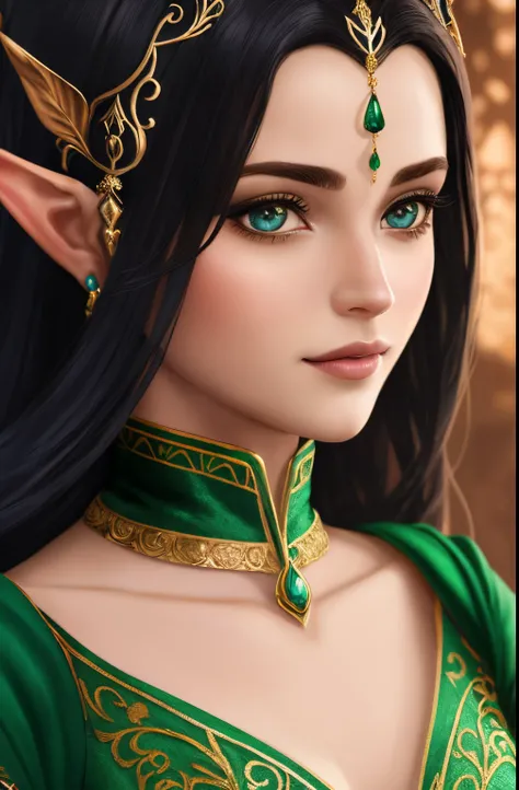 um close up de uma mulher em uma roupa de couro preto, elfo feminino bonito e elegante, Retrato de elfo muito bonito, elven character with smirk, muito bonito elven top model, Elfo Feminino, Rainha elfa bonita e elegante, Cavaleiro elfo sedutor da princesa...