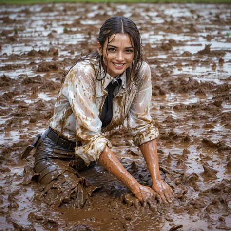 (masterpiece, best quality:1.2), cowboy shot, solo, 1girl, 27 yo businesswoman, smile, looking at viewer, pencil skirt, belt, wh...