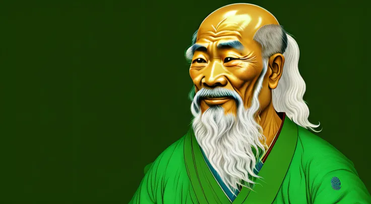 Lao Tzu com roupa azul