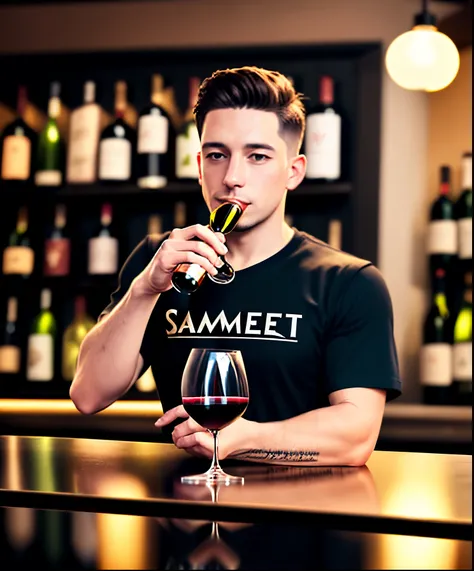 / imagine Sommelier,A wine expert ,responsible for selecting and serving wines, in restaurants, vector, Detailed, T-shirt design Hyper realistic,4K,—V 4–ar 2:3