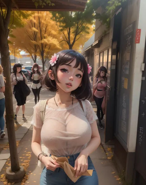 anime girl avec de gros seins posant dans un haut jaune et un jean, séduisante fille d’anime, Ilya Kuvshinov. 4 km, [ Art numérique 4 km ]!!, Style Anime 3D réaliste, Jolie fille d’anime, Artgerme extrêmement détaillé, Oppai, Style anime 4 K, Rendu photo r...