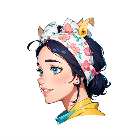 Chica anime con diadema , morena, cartoon style illustration, character design portrait, a beautiful artwork illustration, Hermoso retrato, official illustration, portrait character design,  Retrato detallado del personaje, beautiful digital illustration, ...