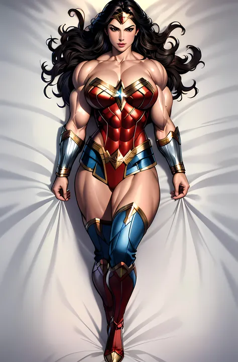 ( Masterpiece, 4k resolution, ultra-realistic, very detailed) Wonder woman (New 52 outfit) full body in the style of realism, glistening skin, , natural lighting, Defined full lips. fitness feminine body. portrait photography by artgerm, in the style of re...