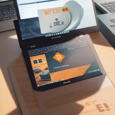 Laptop with Bitcoin logo