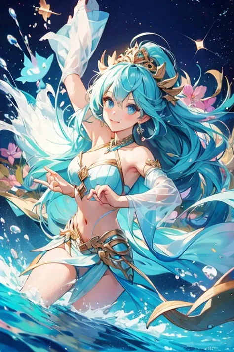 water element goddess; glitter