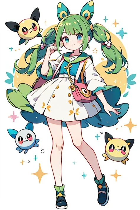 human pokemon Weepinbell ; glitter; full body; outfit pokemon Weepinbell inspired