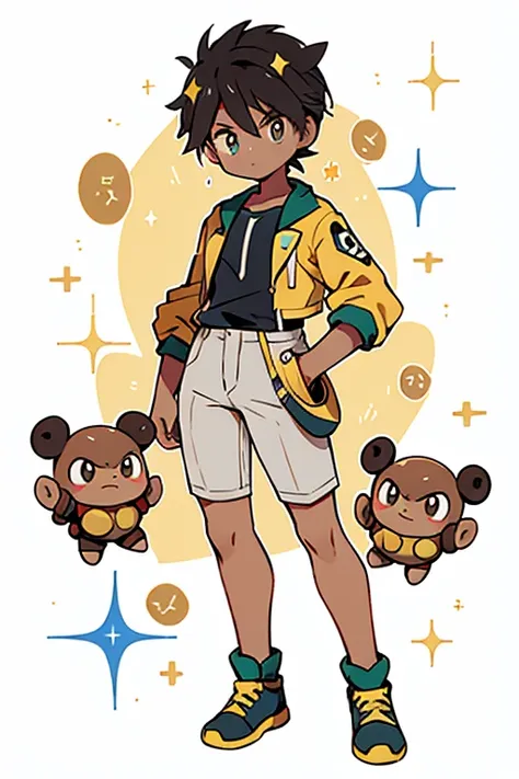 human pokemon Geodude ; glitter; full body; outfit pokemon Geodude inspired