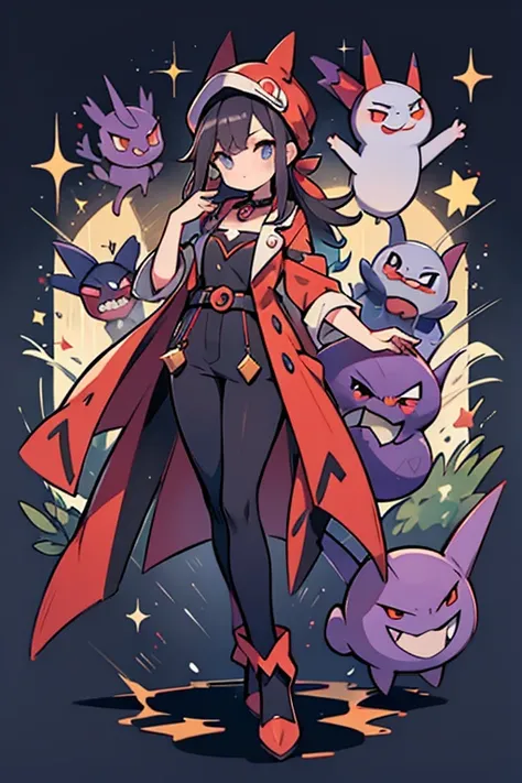 human pokemon Gengar ; glitter; full body; outfit pokemon Gengar inspired