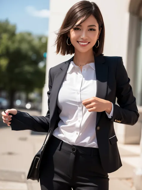 Black Business Suit、White shirt