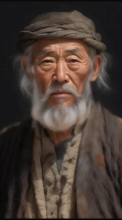 Arafard man，with a white beard，With a hat on, highly detailed vfx portrait of, highly detailed vfx portrait of, Surreal ultra high definition faces, Hyper-realistic digital painting, Hyper-realistic digital painting, Ultra-detailed portraits, Really restor...