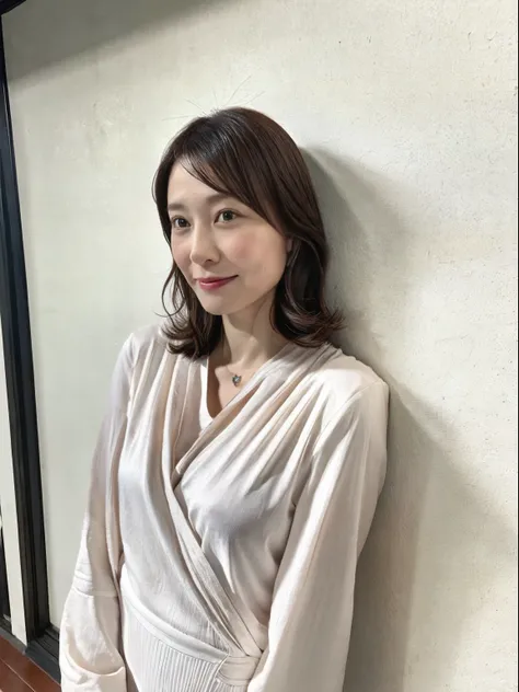 japanese mature, (Solo), 40 years old, (Wrinkles at the corners of the eyes:1.2)、Autumn clothes、((Im not looking at the camera))、((woman looking sideways))、(top-quality,​masterpiece:1.3,超A high resolution,),(ultra-detailliert,Caustics),(Photorealsitic:1.4,...