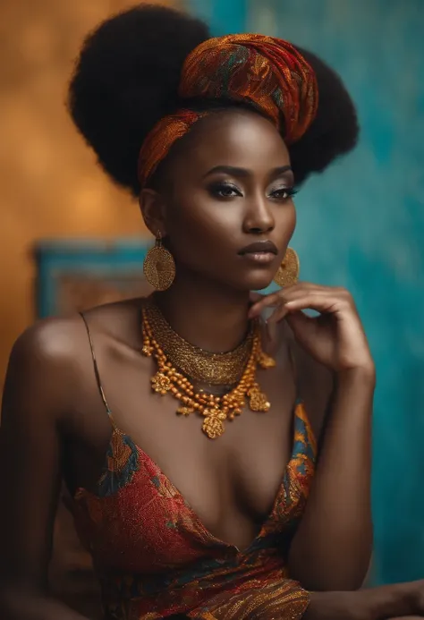 Femme noire pute, au look frappant cheveux courts rasés des côtés colliers africains m’a regardé