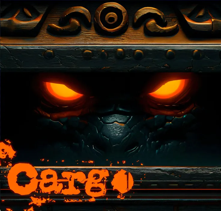 a close up of a demonic looking face with glowing eyes, loading screen, game promotional poster, cover game art, vigo the carpathian, loadscreen”, game logo, zgok. 8 k hd resolution, balrog, trailer, zerg, game poster, loadscreen, official artwork, box art...