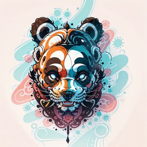 Panda head，Vector image, T-shirt design,