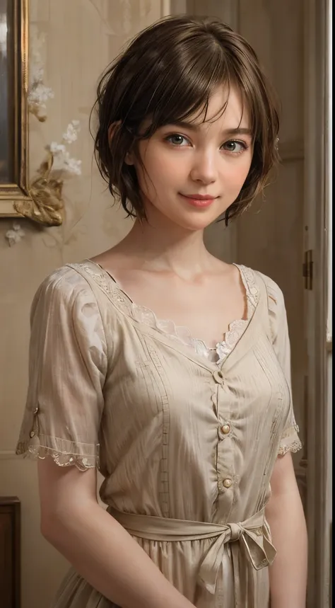 102
(a 20 yo woman,is standing), (A hyper-realistic), (high-level image quality), ((beautiful hairstyle 46)), ((short-hair:1.46)), (Gentle smile), (Keep your mouth shut), (trompe loeil), ((trickart))