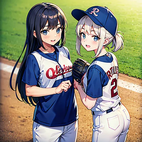 Baseball Player　teens girl　kawaii faces