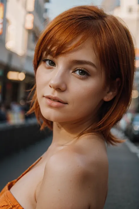 orange hair beautiful girl, canon f1.2, 20mm, 8k, realistic