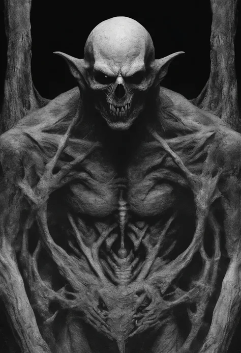 vampire, demon, lucifer, ugly man, unholy, Teeth become longer, Black and white style， heavy grain, High detail, Cinematic composition, Dramaticlight, deformation, super wide shot, Hyperrealistic，photorealestic