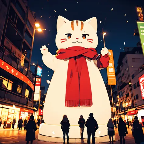 ​masterpiece、Sapporo Snow Festival、giant cat snow statue