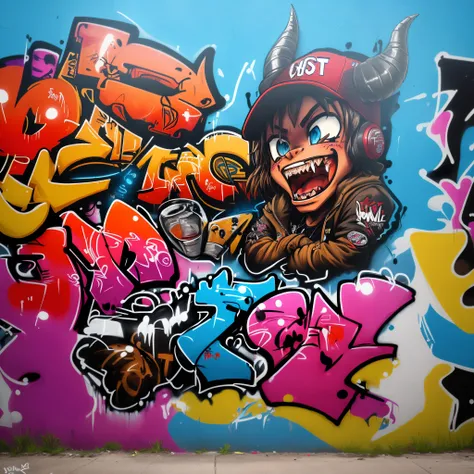 Graffiti style hip hop devil