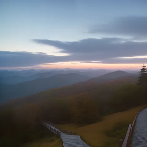 There is a wooden walkway on the mountain leading to a wooden platform, Photos taken with Sony A7R, Shot using sigma 2 0 mm f 1. 4, Shot with Sony A7R camera, Photos taken with Sony a7R camera, Photos taken with Nikon d750, Photos taken with a Nikon D750, ...