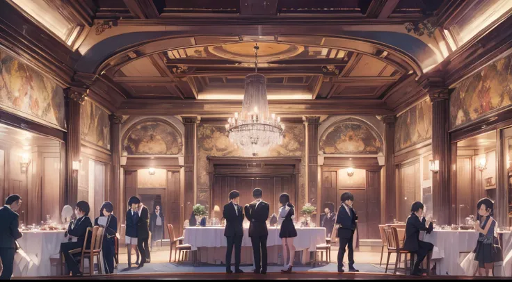 A high-class party venue with people、Background with