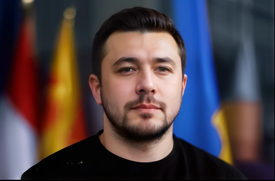 Bearded、Close-up of a man wearing a black shirt, Rutkovsky, Volodymyr Zelensky, Matteo Salvini, Ivan laliashvili, Rya Bobychev, Vsevolod Ivanov, Mircea Susiu, Bogdan Reznenko, Aykut Aydogdu, Anton Migurko