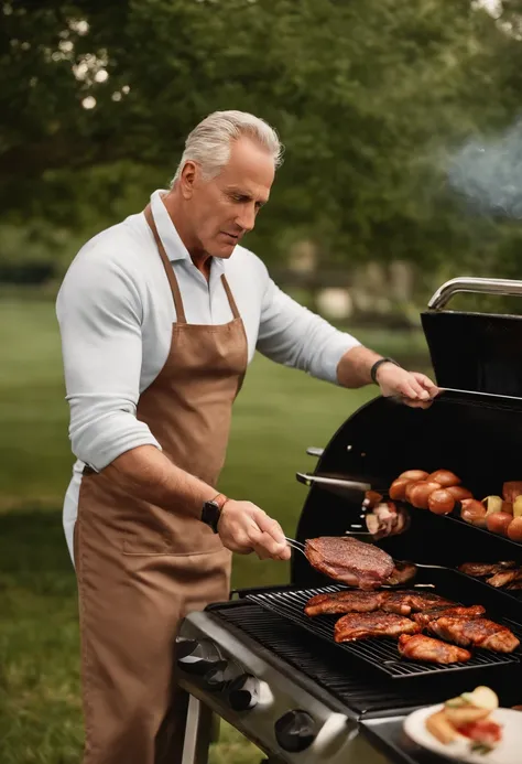 An image of the character grilling a lean and healthy meal on the barbecue.,original,50 year old while male that is a football coach and is visibly upset