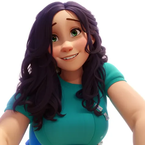 Uma garota com cabelos encaracolados, estilo Disney Pixar, alta qualidade, melhor qualidade.