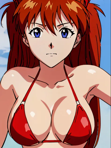 (masutepiece, best quality, detailed), 1girl in, solo, souryu asuka langley, red bikini, free pose