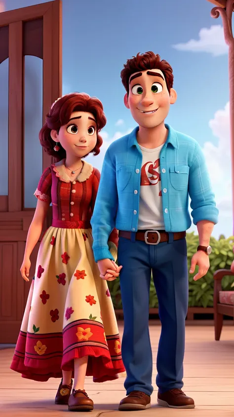 romantic couple, igual aos filmes Disney Pixar