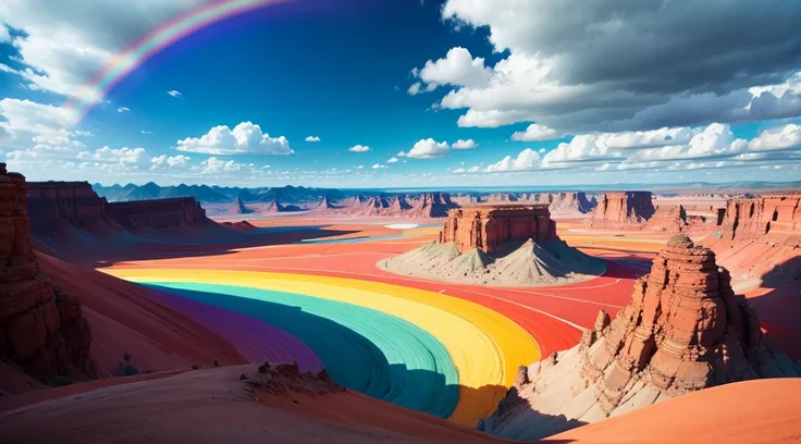 Rainbow mountains.