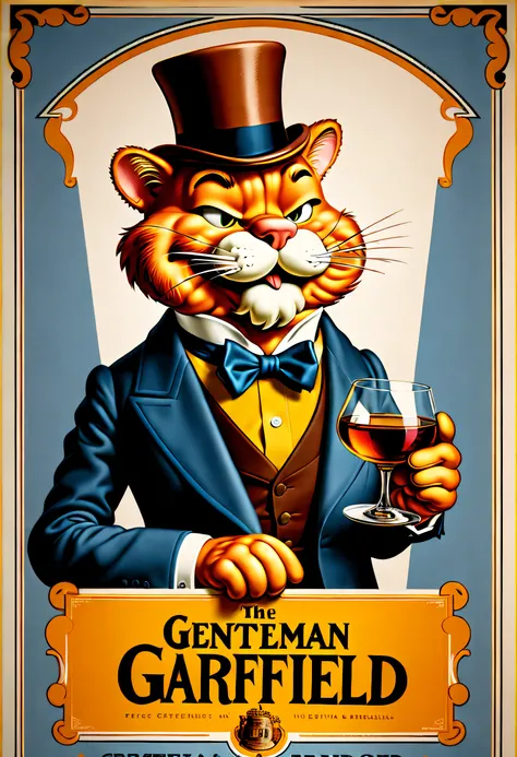 Brand advertising，Creative poster，Gentleman Garfield Brandy，