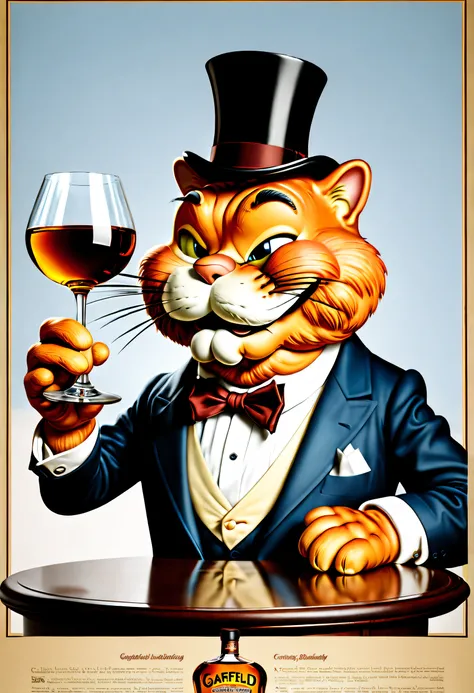 Brand advertising，Creative poster，Gentleman Garfield Brandy，