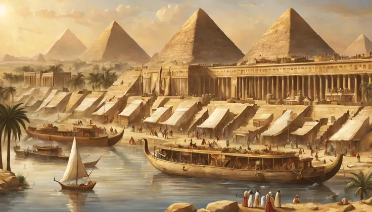 Explore everyday life in Ancient Egypt, highlighting aspects such as society, economy, religion and culture. Describe the importance of the Nile River, social structure, religious practices, technological and artistic advances, as well as the relationship ...