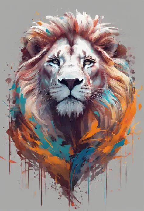 arte splash, a lion head, juba bem detalhada ((fundo branco)), olhos penetrantes, epic instagram, art-station, estilo splash de tinta colorida+, contorno, hiperdetalhado intricadamente detalhado, Motor irreal, genial, detalhes intrincados, tela inicial, co...