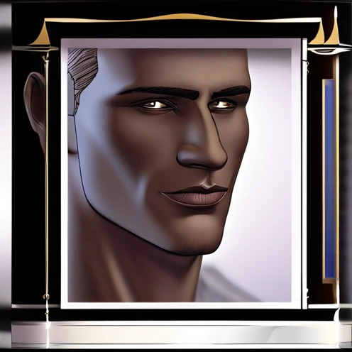 His physical presence is characterized by silver, straight, and well-kept hair cascading down a long and sharp face. A sharp jawline, straight nose, pointed chin, and the unique feature of a missing right eye add to his distinctive appearance. The left eye...