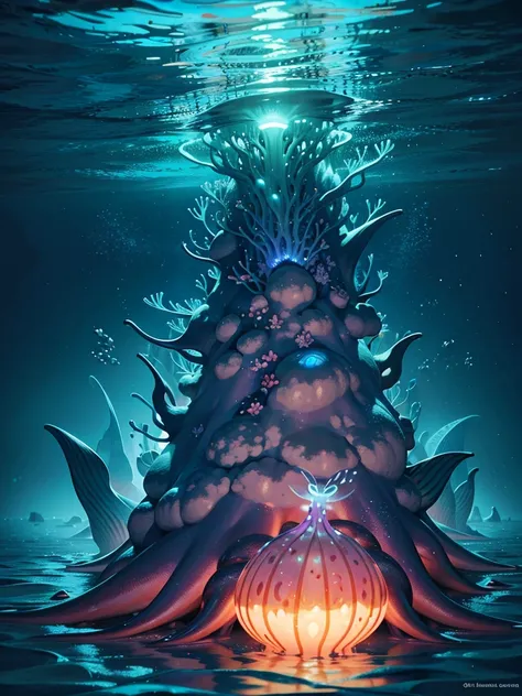 masutepiece, Best Quality, (the Extremely Detailed CG Unity 8K Wallpapers), (Best Quality), (Best Illustrations), (Best Shadows), Marine theme with natural elements. Tall mangroves, Abundance of marine plants, Glowing jellyfish, Surrounded by schools of fi...