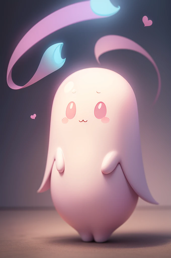 draw cute ghost in 2d, pink ghost cheeks