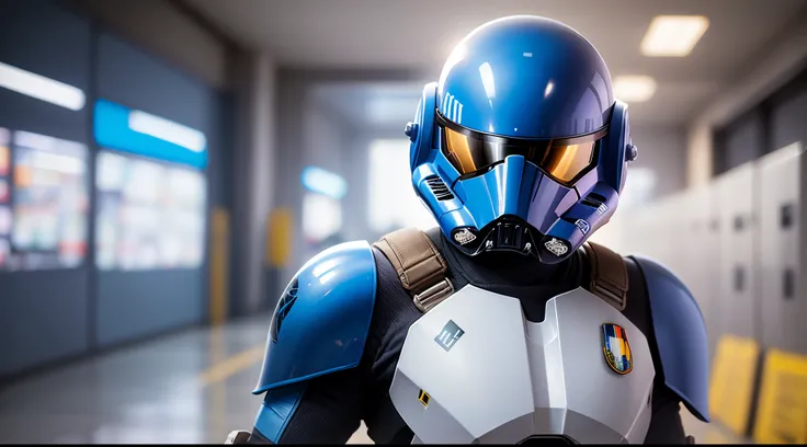 Jet Trooper clone helmet with blue and black colors