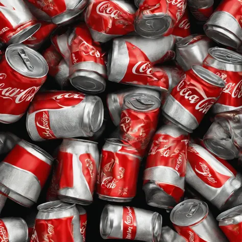 Coca Cola can crushed by hand、realistic representation、Delicate images give a realistic feel that looks like it&#39;s about to pop out at any moment