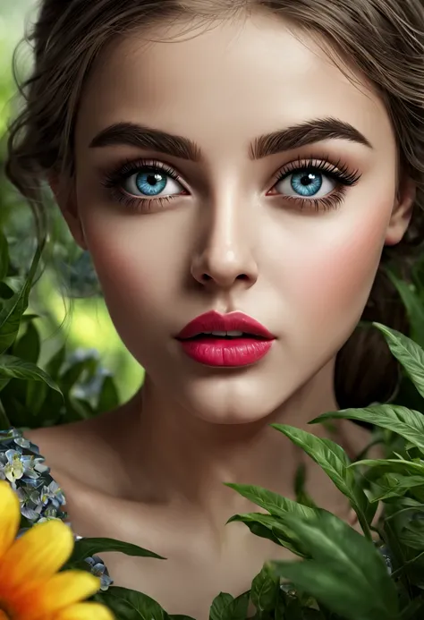 a girl in a garden,illustration,beautiful detailed eyes,beautiful detailed lips,extremely detailed eyes and face,long eyelashes,selective color art,(best quality,4k,8k,highres,masterpiece:1.2),ultra-detailed,(realistic,photorealistic,photo-realistic:1.37),...