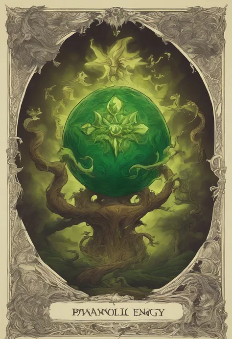 giant green ball of necromantic energy, pulsating and expanding atop a ziggaraut as small goblin figures work to grow the orb using a magical ritual