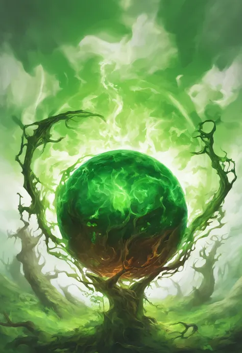 sickly green pulsing orb of necromantic energy